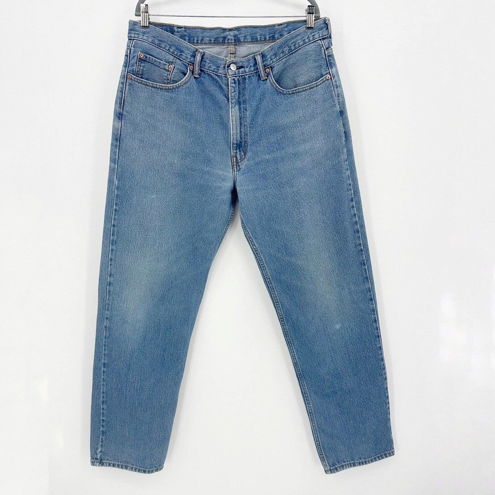 Levi's 550 Jeans Sz 38x34 Medium Wash Tapered Leg Relaxed Fit High Rise Zip Fly